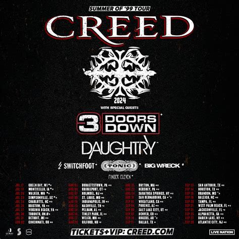 Creed playing the Hollywood Casino Amphitheatre this summer